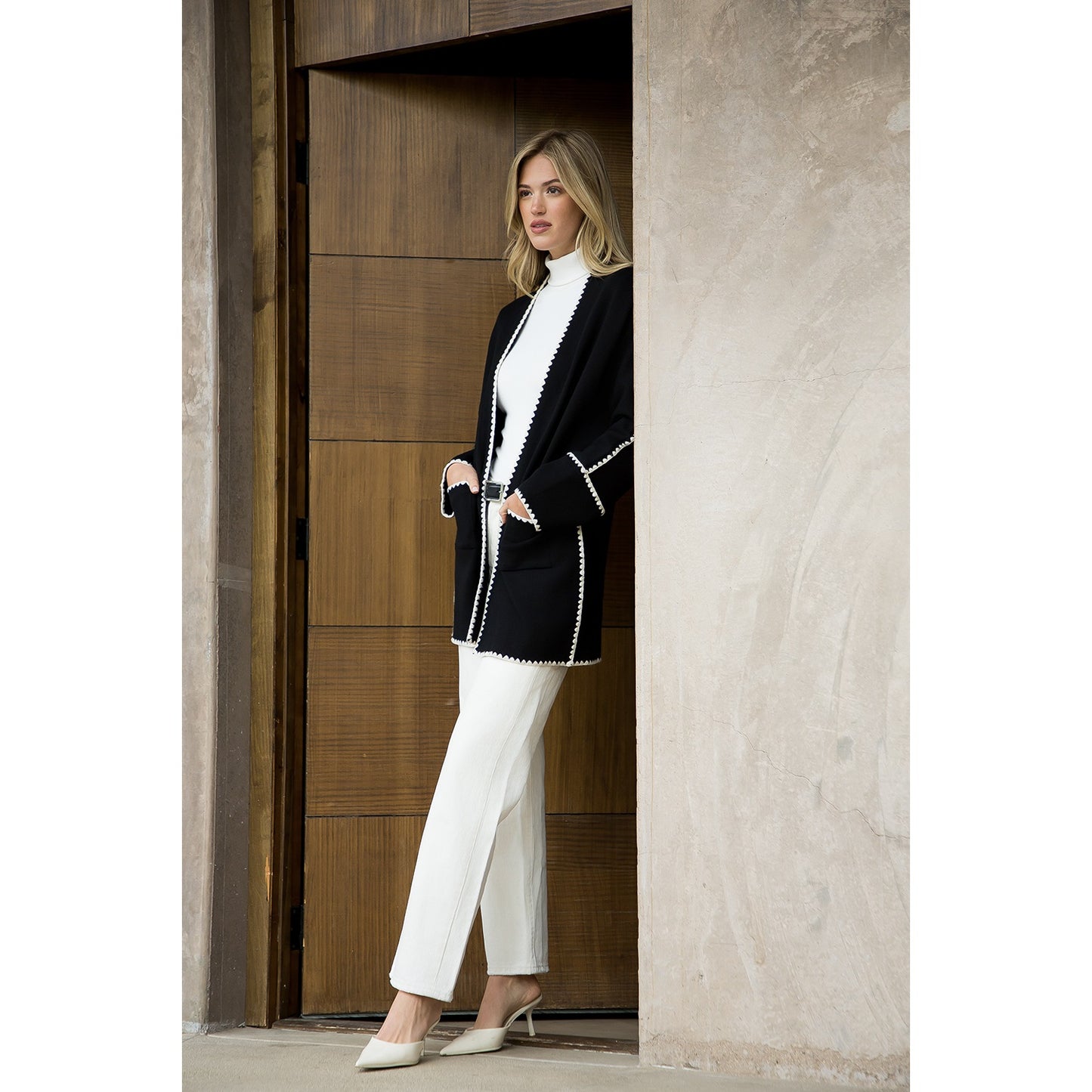 Long Sleeve Midi Cardigan - Black