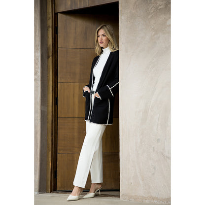 Long Sleeve Midi Cardigan - Black