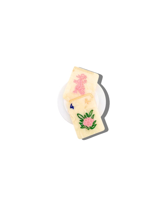 Hand-Painted Flower Mahjong Gripcharm | Eco-Friendly