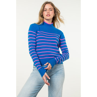 THML - Striped Knit Sweater - Blue