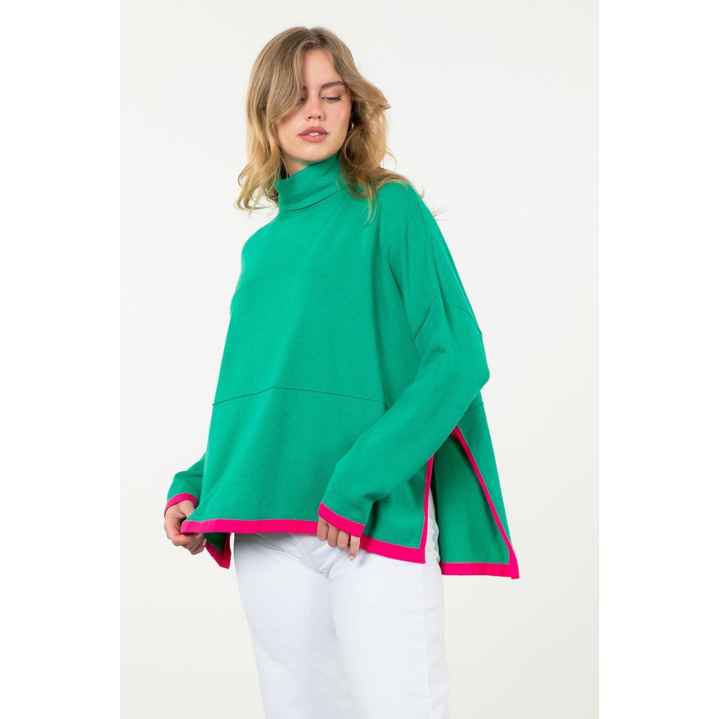 THML - Turtleneck Knit Sweater - Green