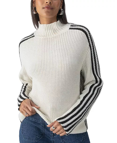 Sanctuary - Sporty Stripe Mock Sweater - Chalk Multi