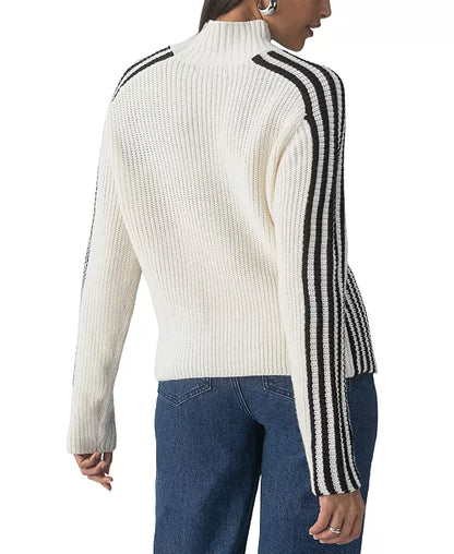 Sanctuary - Sporty Stripe Mock Sweater - Chalk Multi