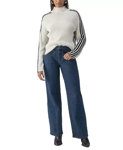 Sanctuary - Sporty Stripe Mock Sweater - Chalk Multi