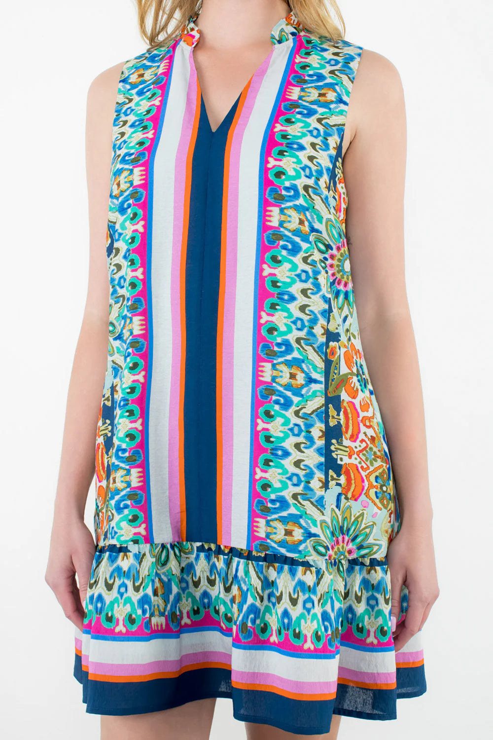 THML - Sleeveless V-Neck Print Dress