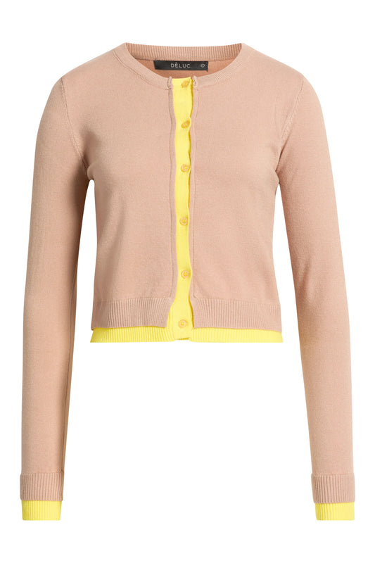 Zeppelin Cardigan - Beiby Beige w/Yellow