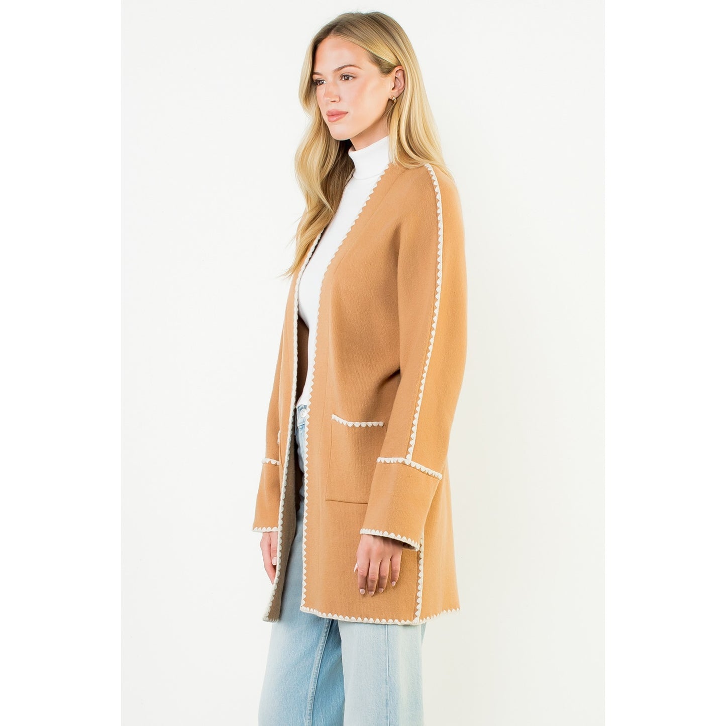 Long Sleeve Midi Cardigan - Caramel