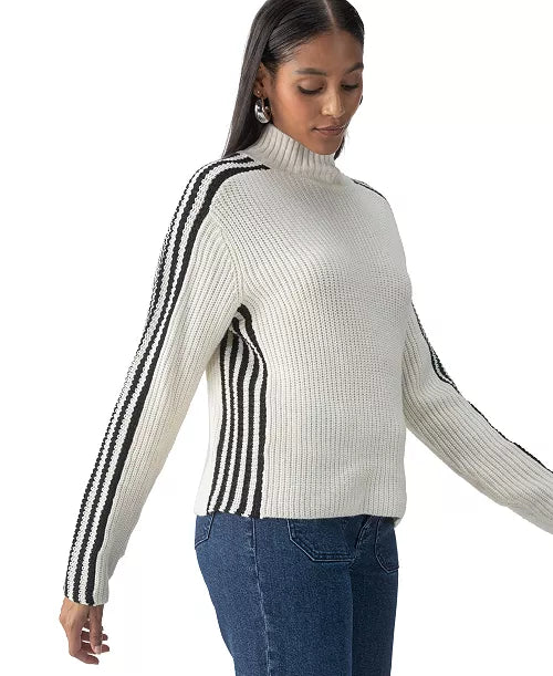 Sanctuary - Sporty Stripe Mock Sweater - Chalk Multi