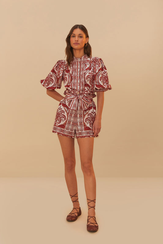 Farm Rio - Tropical Cameo Off-White Romper