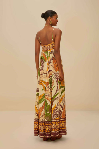 Foliage Sketch Sand Maxi