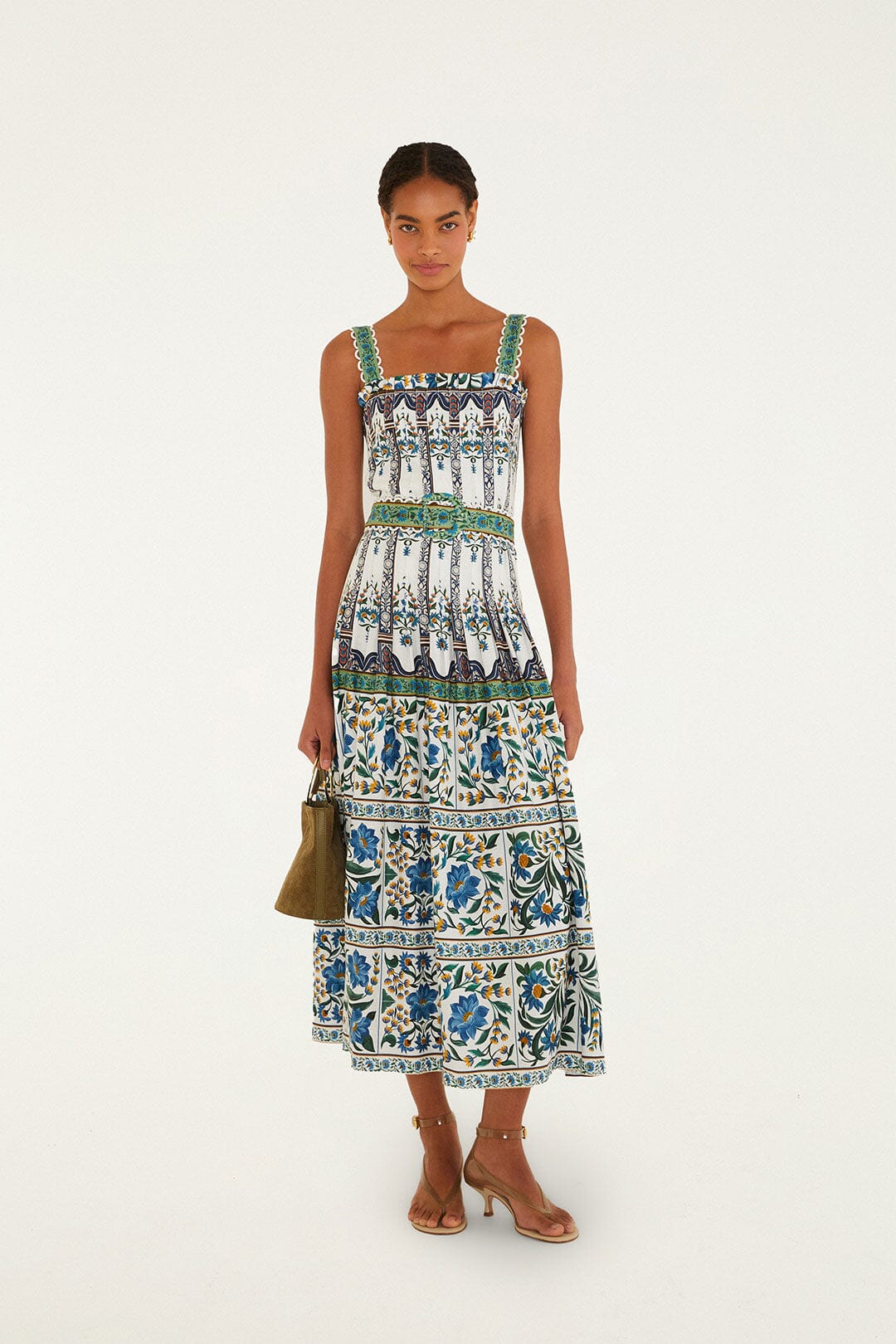 Off-White Manoela Belted Lenzing Ecovero Euroflax Maxi Dress