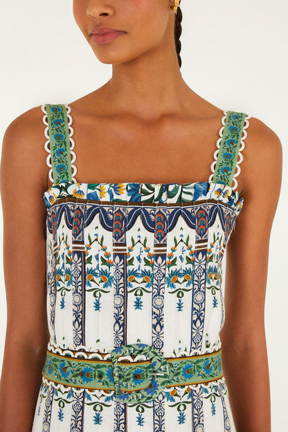 Off-White Manoela Belted Lenzing Ecovero Euroflax Maxi Dress