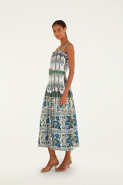 Off-White Manoela Belted Lenzing Ecovero Euroflax Maxi Dress