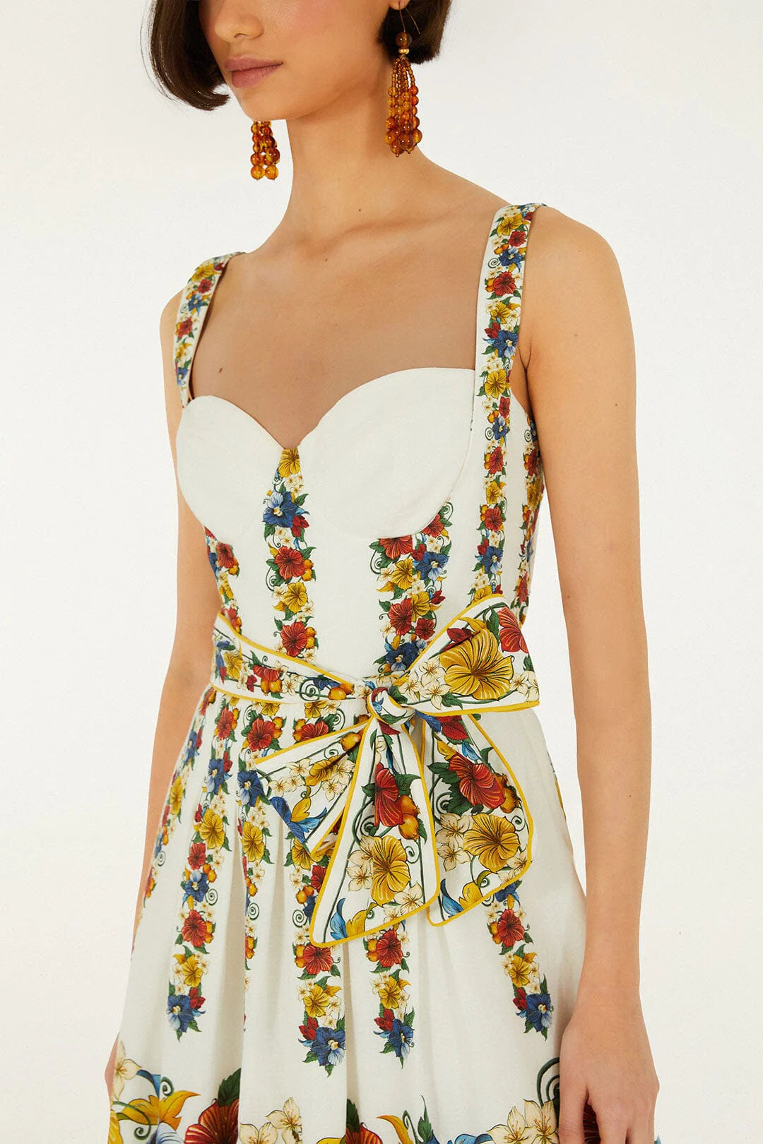 Off-White Tropi Belted Lenzing Ecovero Euroflax Mini Dress