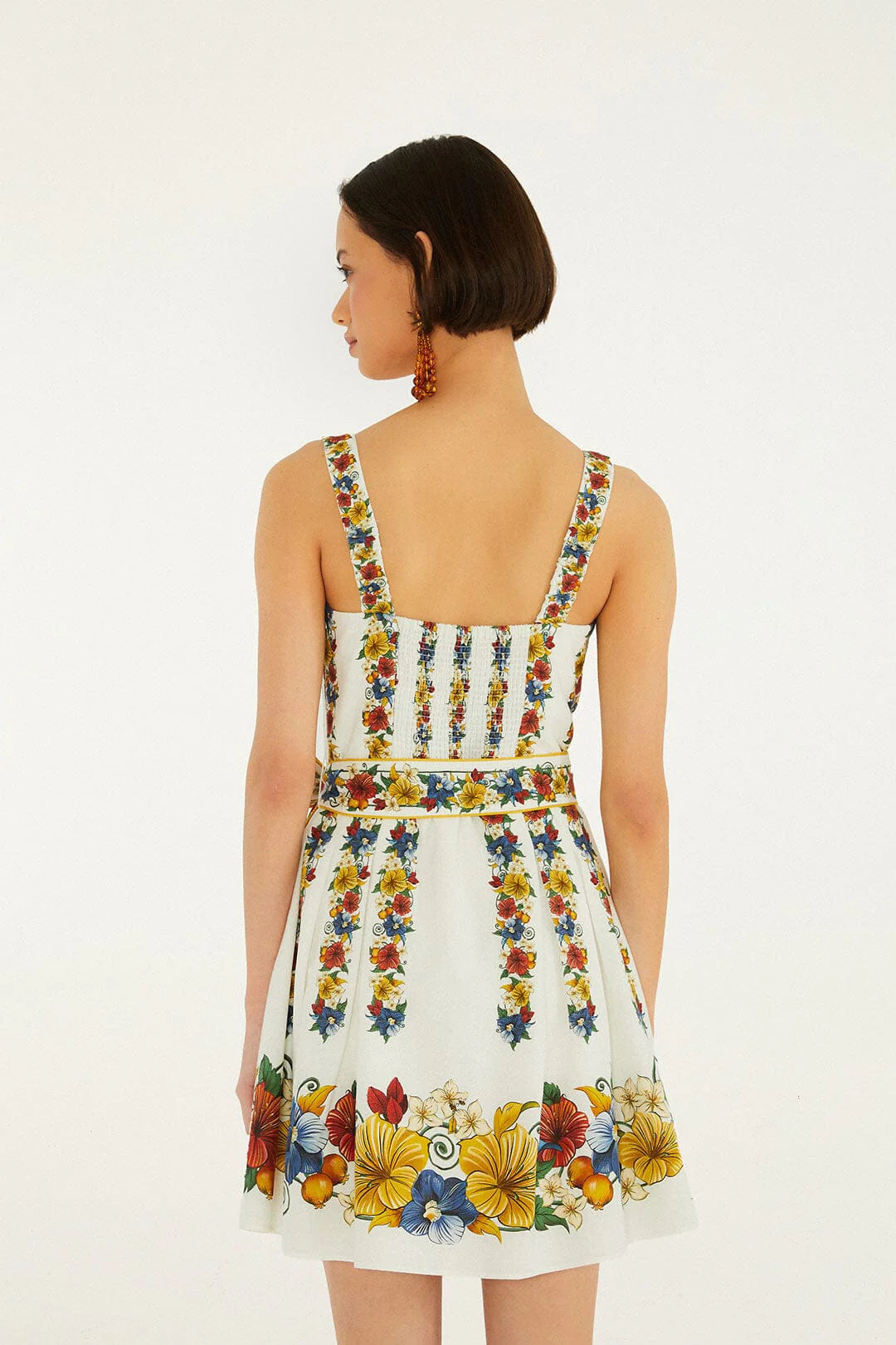 Off-White Tropi Belted Lenzing Ecovero Euroflax Mini Dress