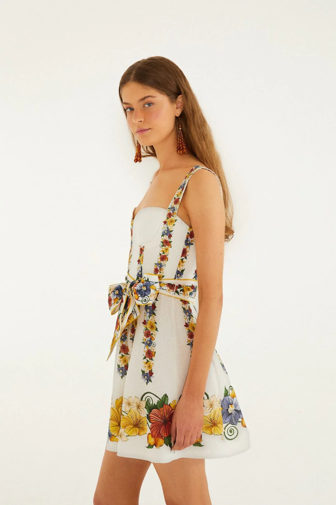 Off-White Tropi Belted Lenzing Ecovero Euroflax Mini Dress