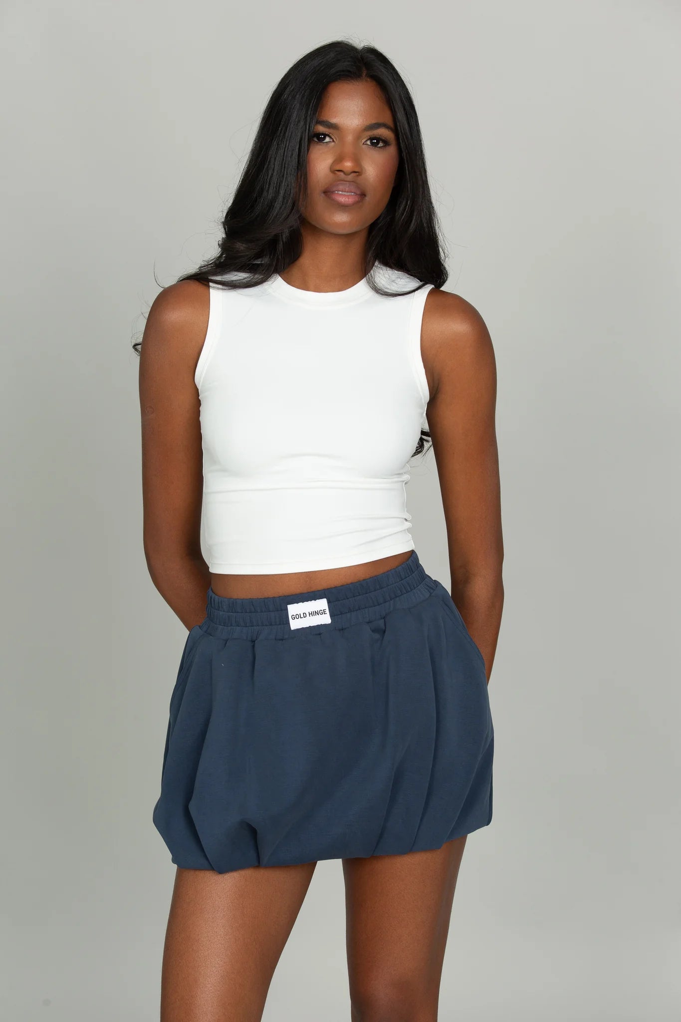 Stone Navy LuxeSoft™ Bubble Skirt