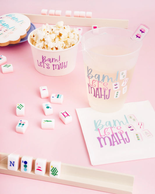 Bam Let's Mahj Mahjong Shatterproof Cup | Set of 8, 16oz