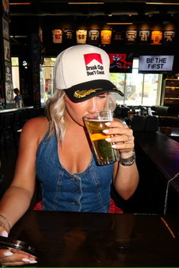 Drunk Cigs Don't Count Hat - Black/Natural/Decorated