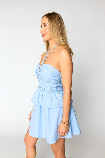 Buddy Love - Remi Halter Romper - Powder Blue