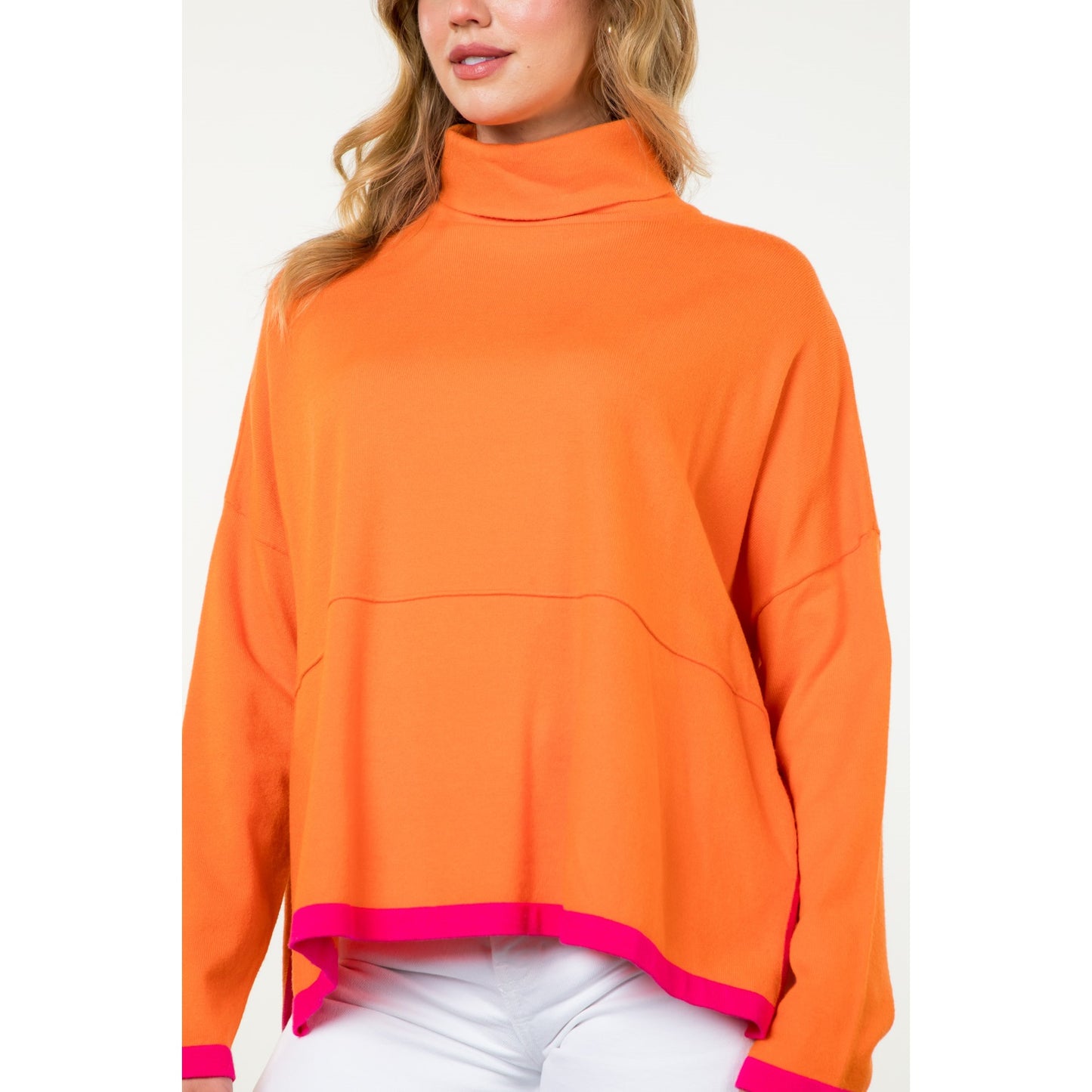 THML - Turtleneck Knit Sweater - Orange