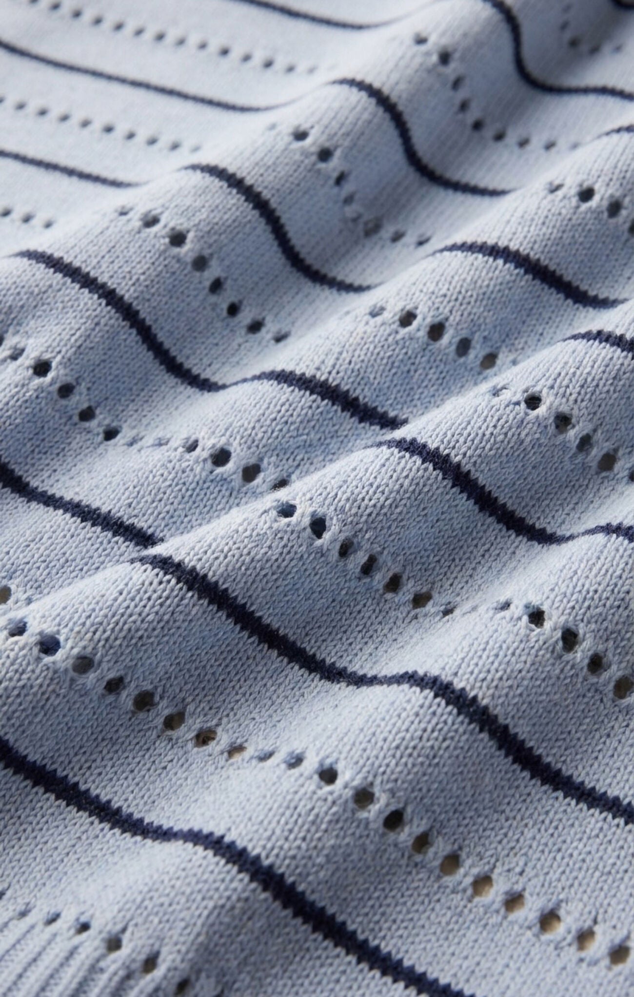 Darby Stripe Pointelle Sweater - Skyline