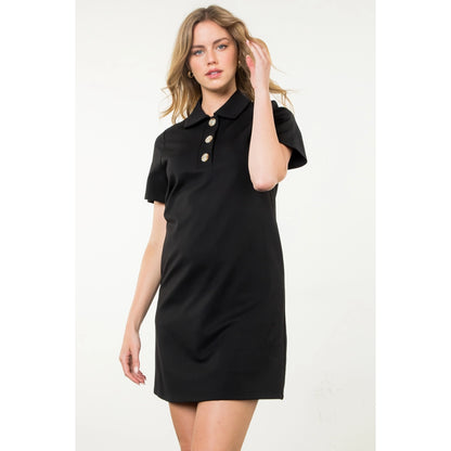 THML - Short Sleeve Midi Dress - Black