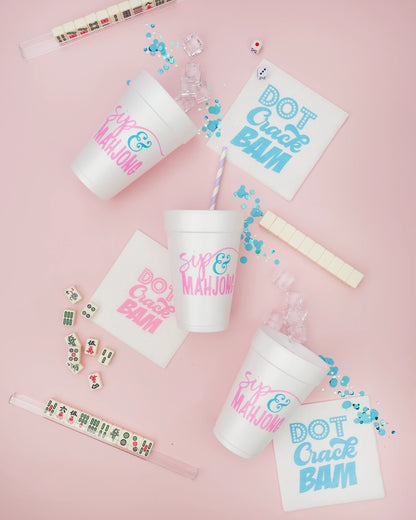 Sip & Mahjong Styrofoam Cup | Set of 10 | 20 oz