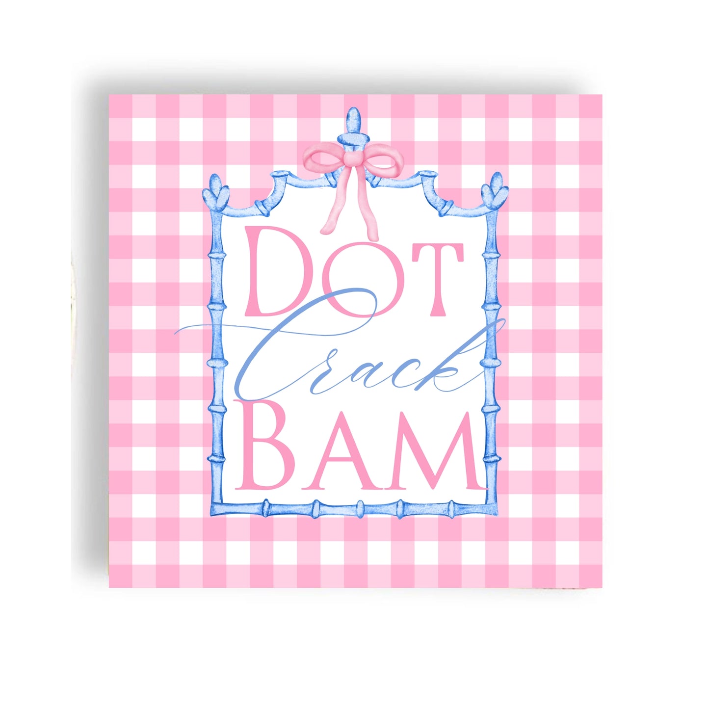 Mahjong Pink Plaid Paper Napkins | 24 Count | 5" x 5"