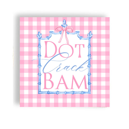 Mahjong Pink Plaid Paper Napkins | 24 Count | 5" x 5"