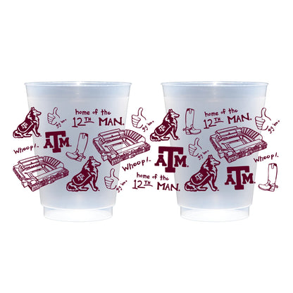 Texas A&M Shatterproof Cups - Set of 8