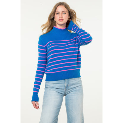 THML - Striped Knit Sweater - Blue