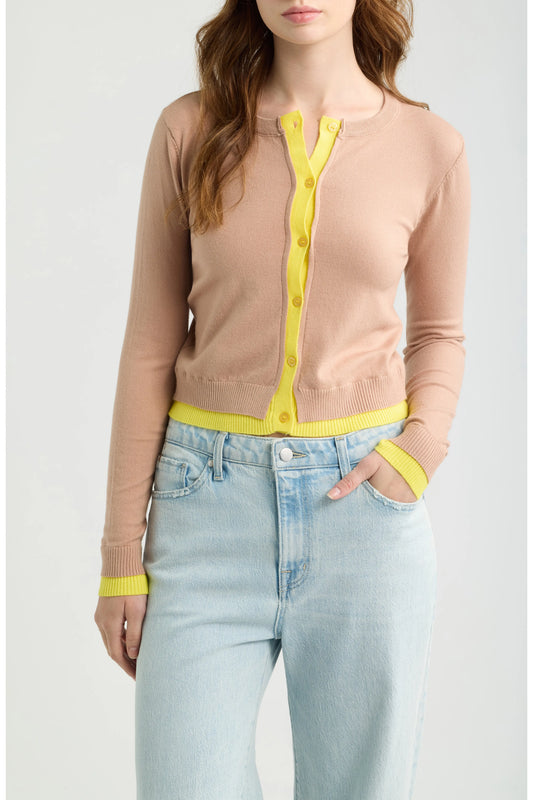 Zeppelin Cardigan - Beiby Beige w/Yellow
