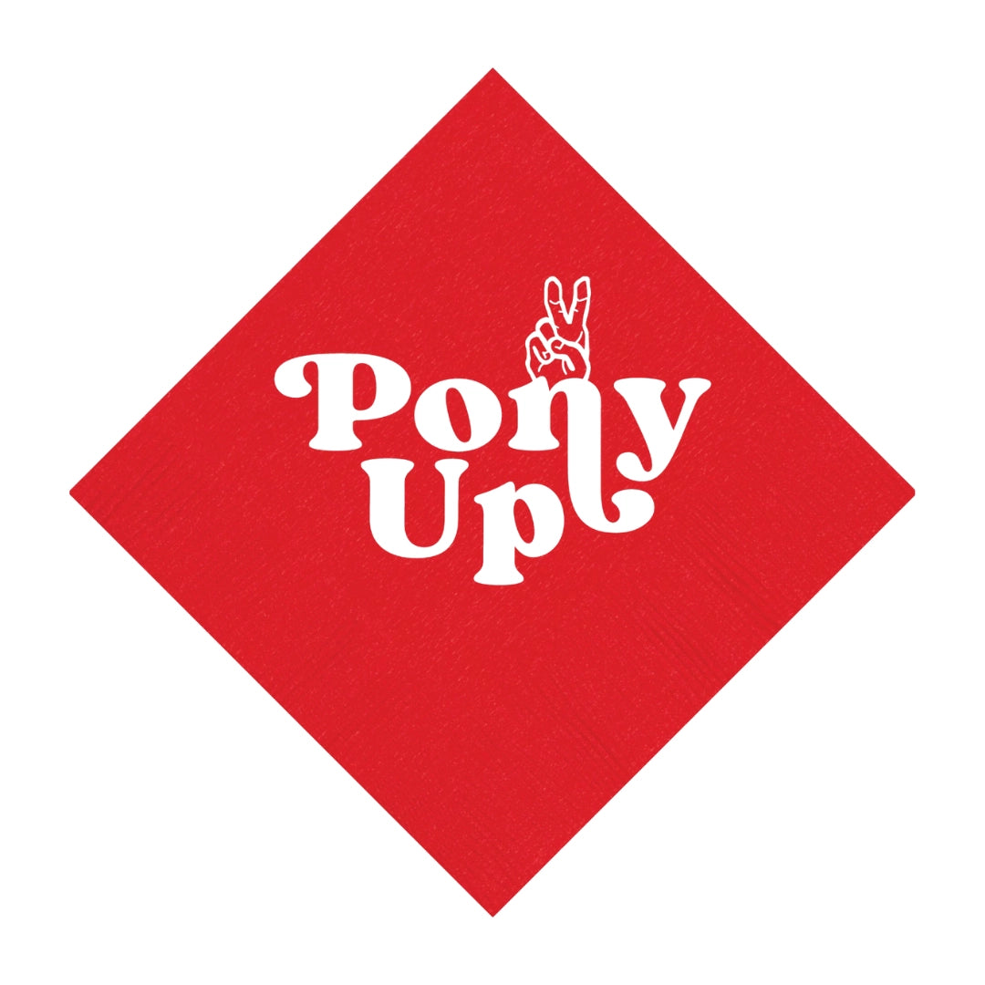 SMU Cocktail Napkins - Red