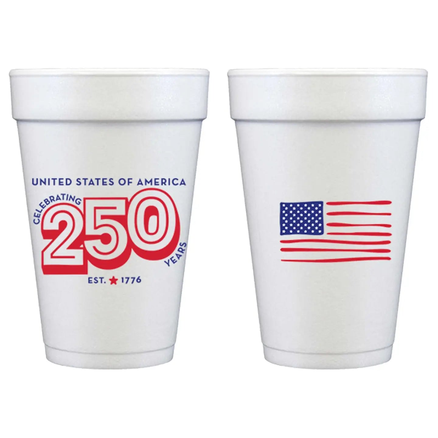 Celebrating 250 Years USA Foam Cups (10 Ct)
