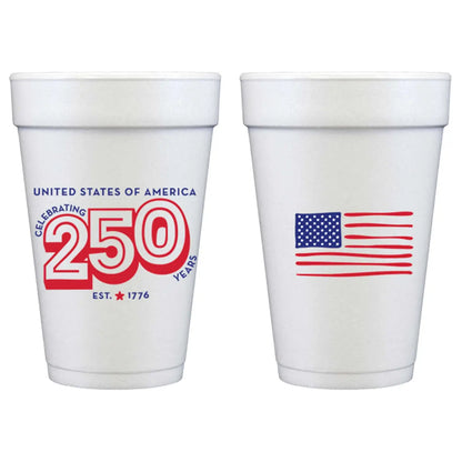 Celebrating 250 Years USA Foam Cups (10 Ct)