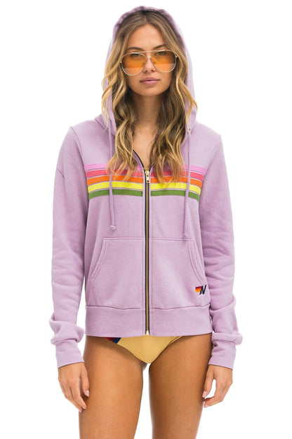 Aviator Nation - 5 Stripe Hoodie - Mauve // Pink // Green