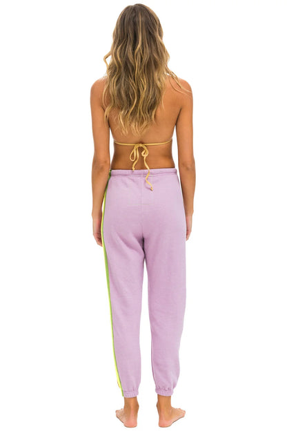 Aviator Nation - 5 Stripe Sweatpants - Mauve // Pink // Green