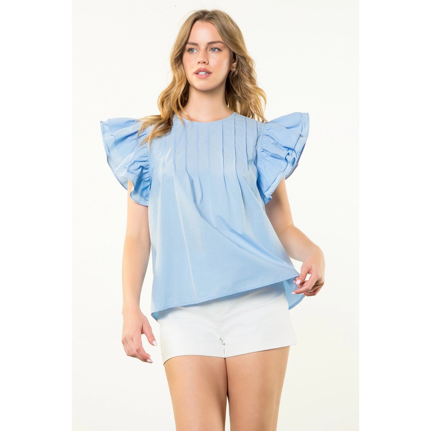 THML - Flutter Sleeve Top - Blue