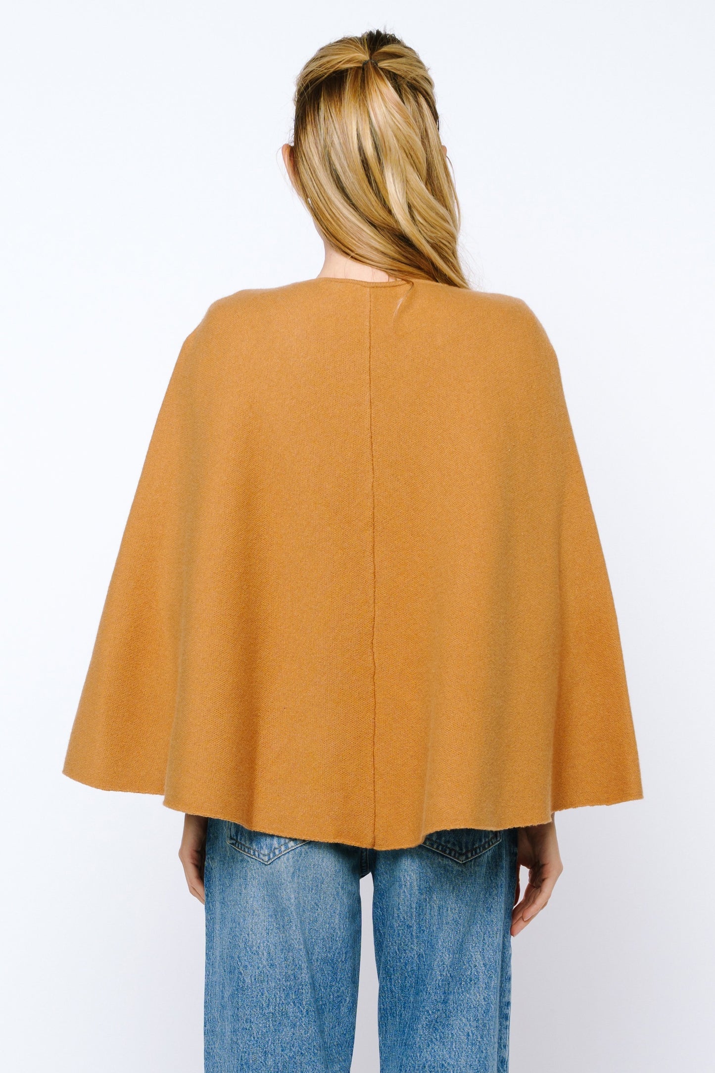 Fanny Double Breasted Poncho Jacket - Brown