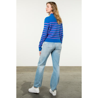 THML - Striped Knit Sweater - Blue