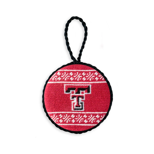 Texas Tech Fairisle Needlepoint Ornament (Red)