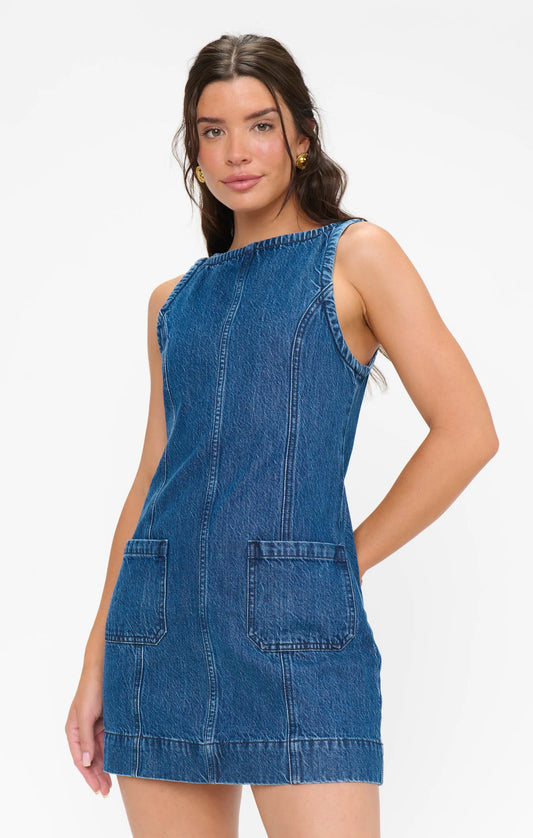 Boulevard Mini Dress - Reservoir Blue