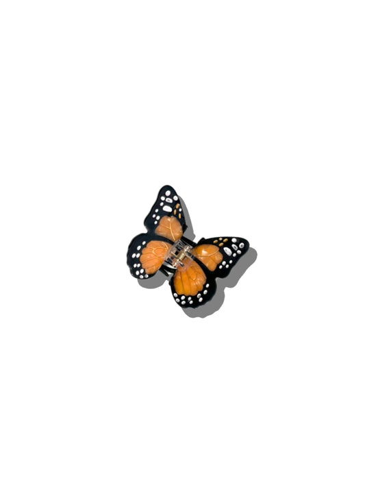 Hand-Painted Mini Monarch Butterfly Claw Hair Clip | Eco-Friendly | Orange