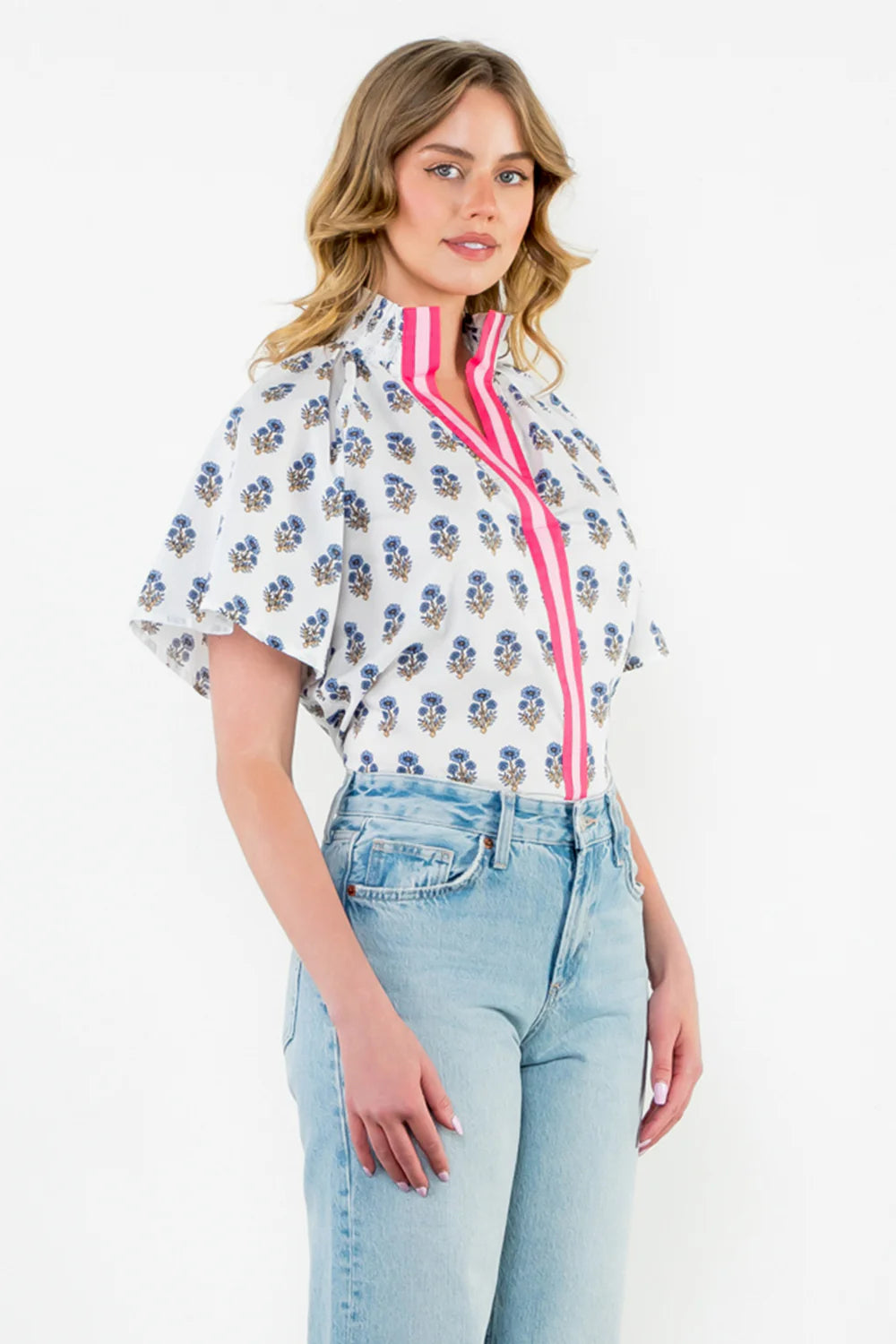 THML - Flower Print Top - White