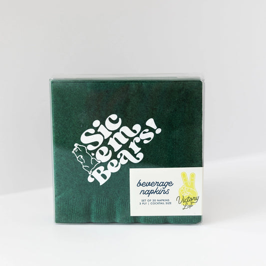 Baylor Cocktail Napkins - Green