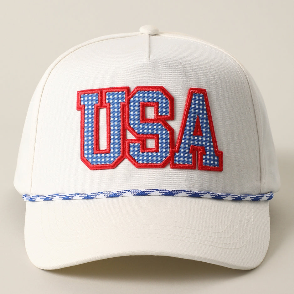 USA Patch Rope Trucker Hat - Royal Blue