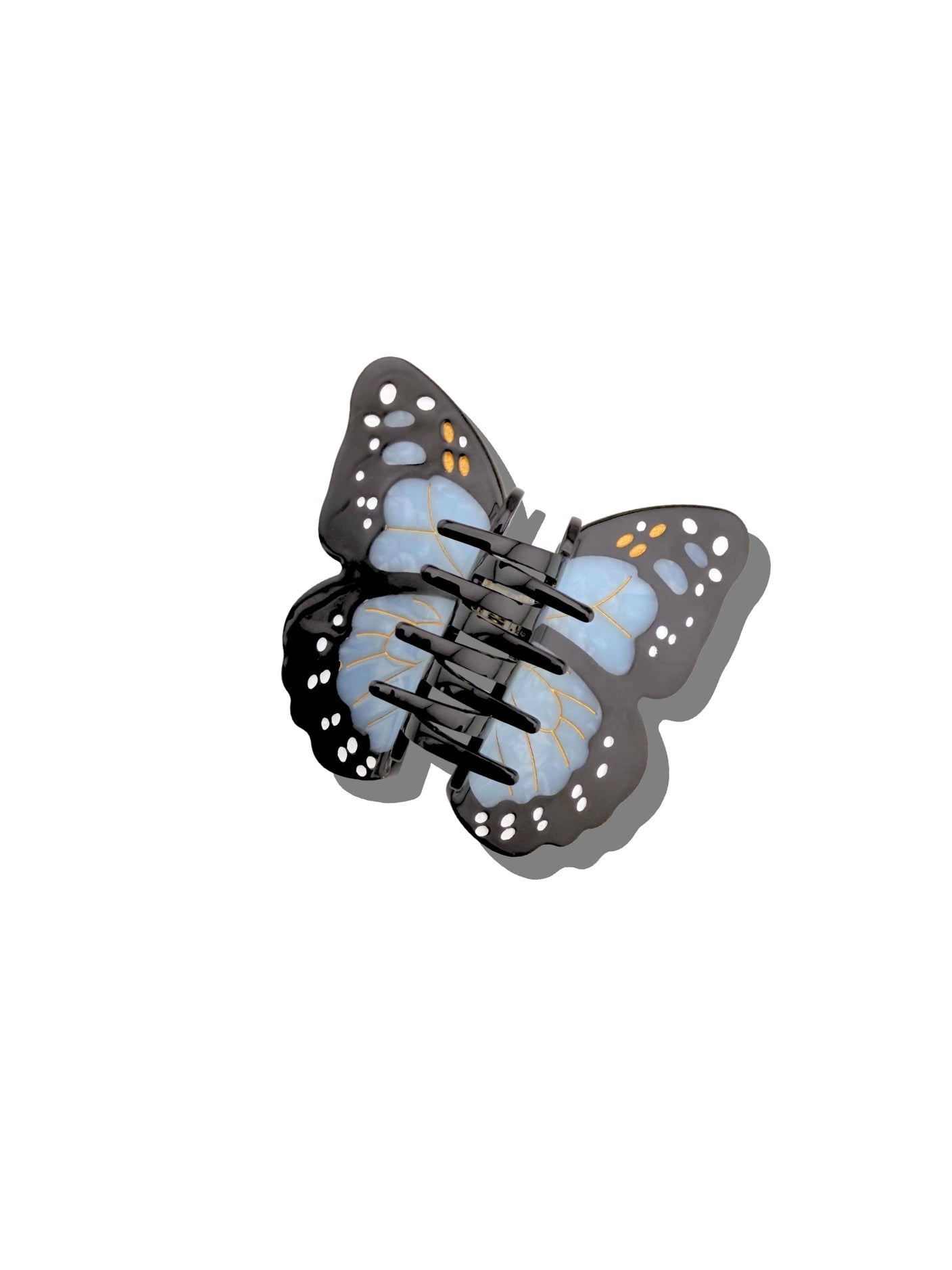 Hand-Painted Monarch Butterfly Claw Hair Clip | Eco-Friendly | Baby Blue