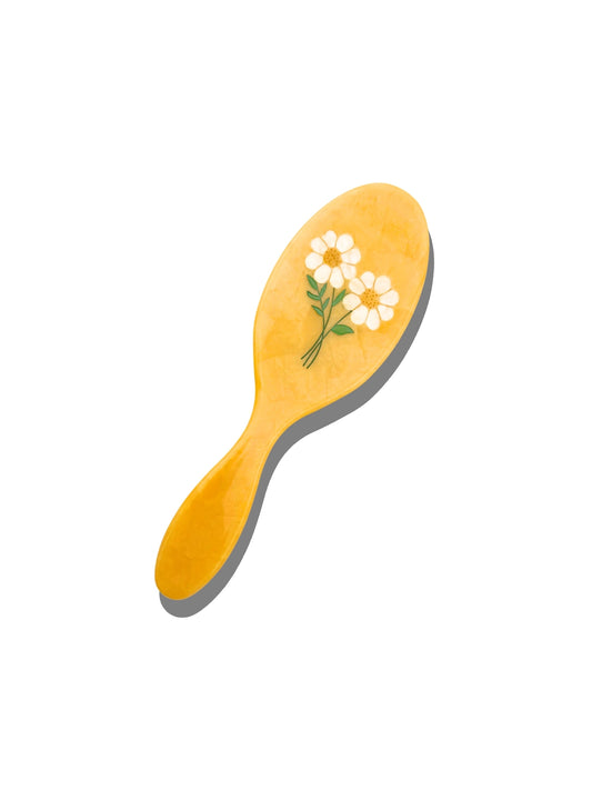 Hand-Painted Vintage Daisy Stem Amazing Hair Day Brush | Eco-Friendly