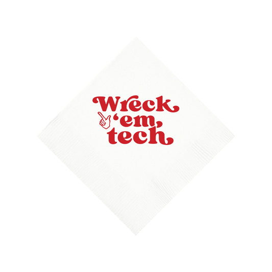 Texas Tech Cocktail Napkins - White